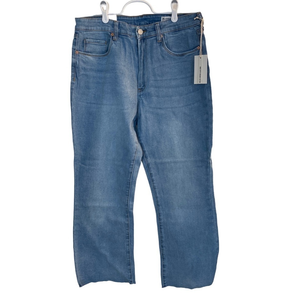BLANKNYC Jeans Womens 31 Blue The Varick Kick Flare High Rise Raw‎ Hem 33EL146